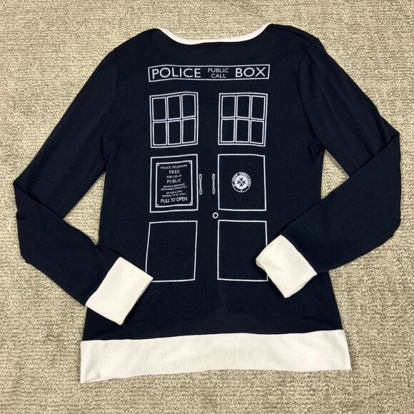 Doctor Who Her Universe Cardigan Sweater Womens XL Hot Topic Cosplay Navy - Picture 4 of 8